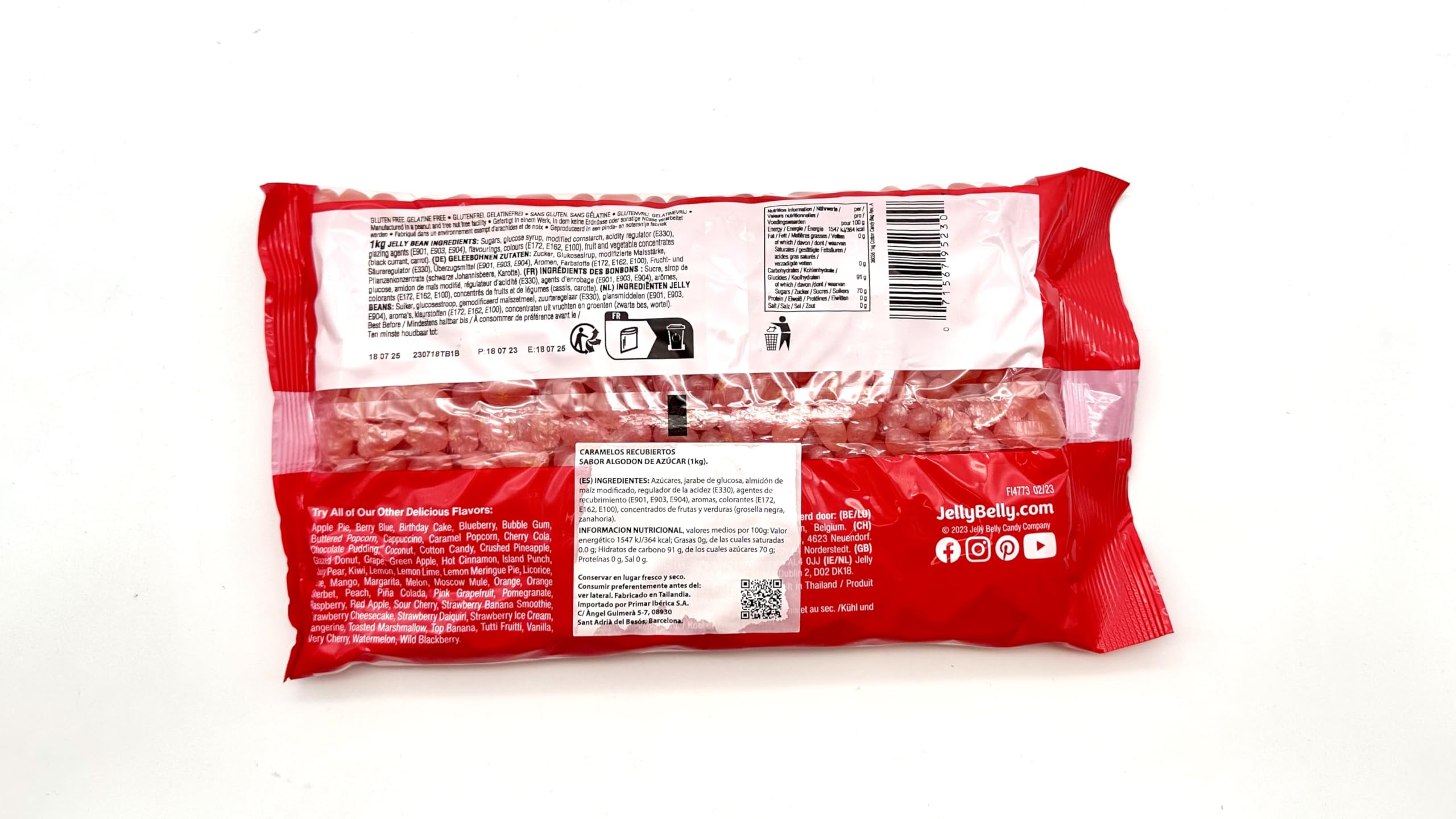JELLY BELLY Grageas Sabor Algodón de Azúcar 1KG