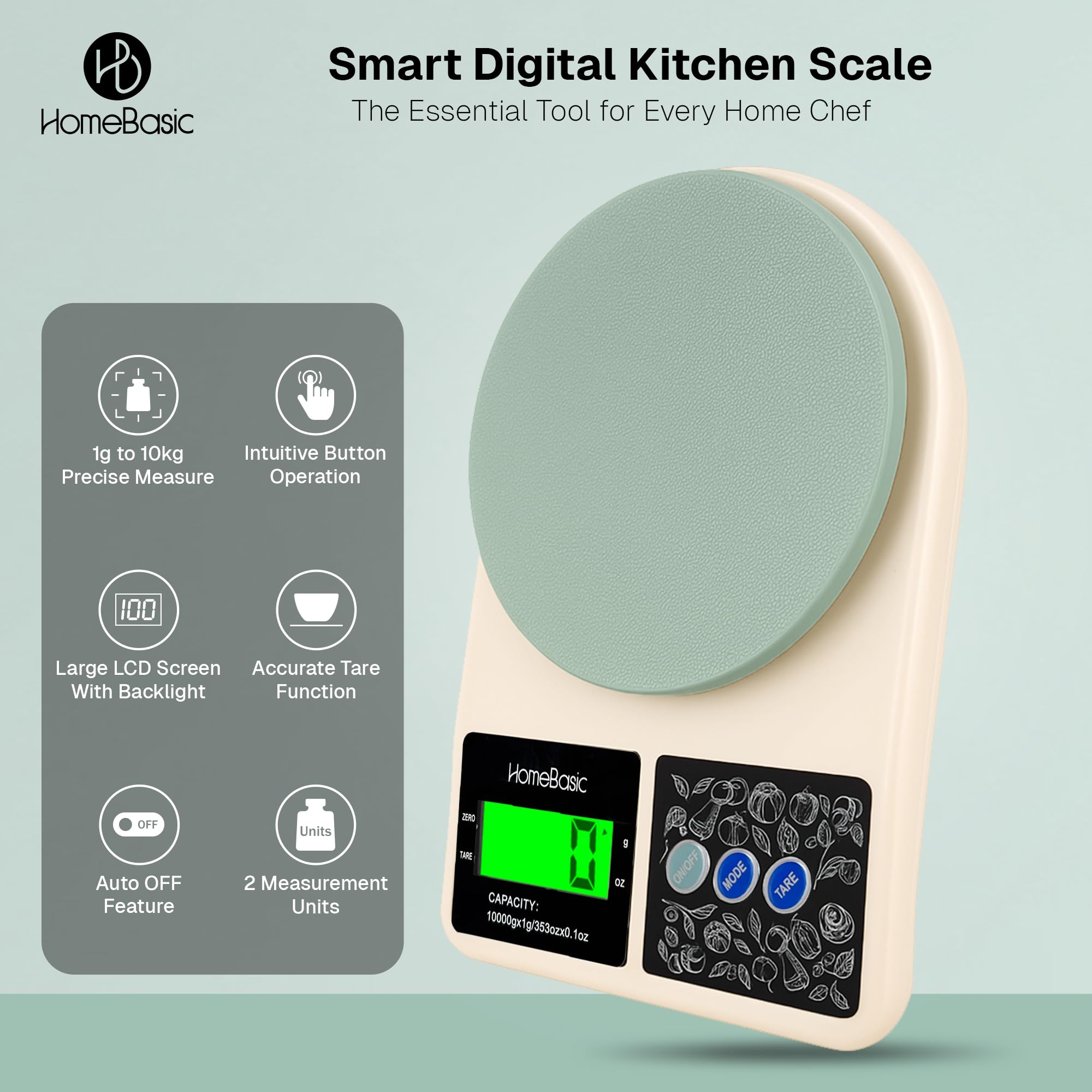 Digital Kitchen Scale - 10kg Precision Weighing -2