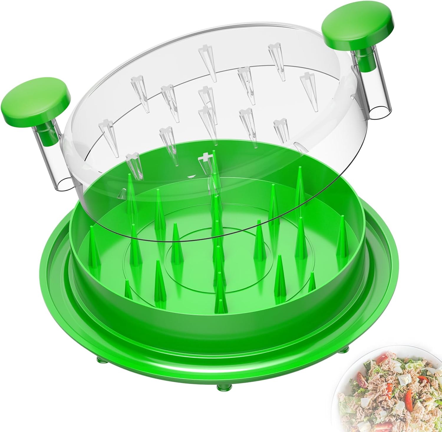 Arshray チキンシュレッダーツールツイスト - ブラシ付き大型ミートシュレッダー - BPAフリー、滑り止めベース、食器洗い機