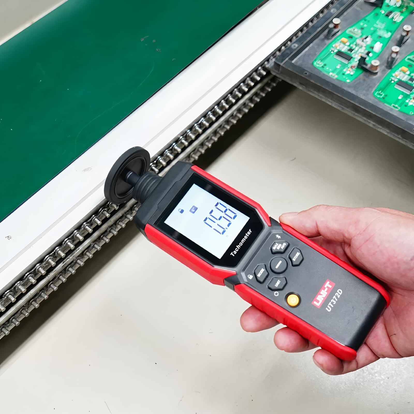 UNI-T Uni-trend UT372D Drehzahlmesser Digitaler U/min-Messer 2 in 1 Laser berührungslos & berührend Drehzahlmesser Professioneller Messgerät für Drehzahl