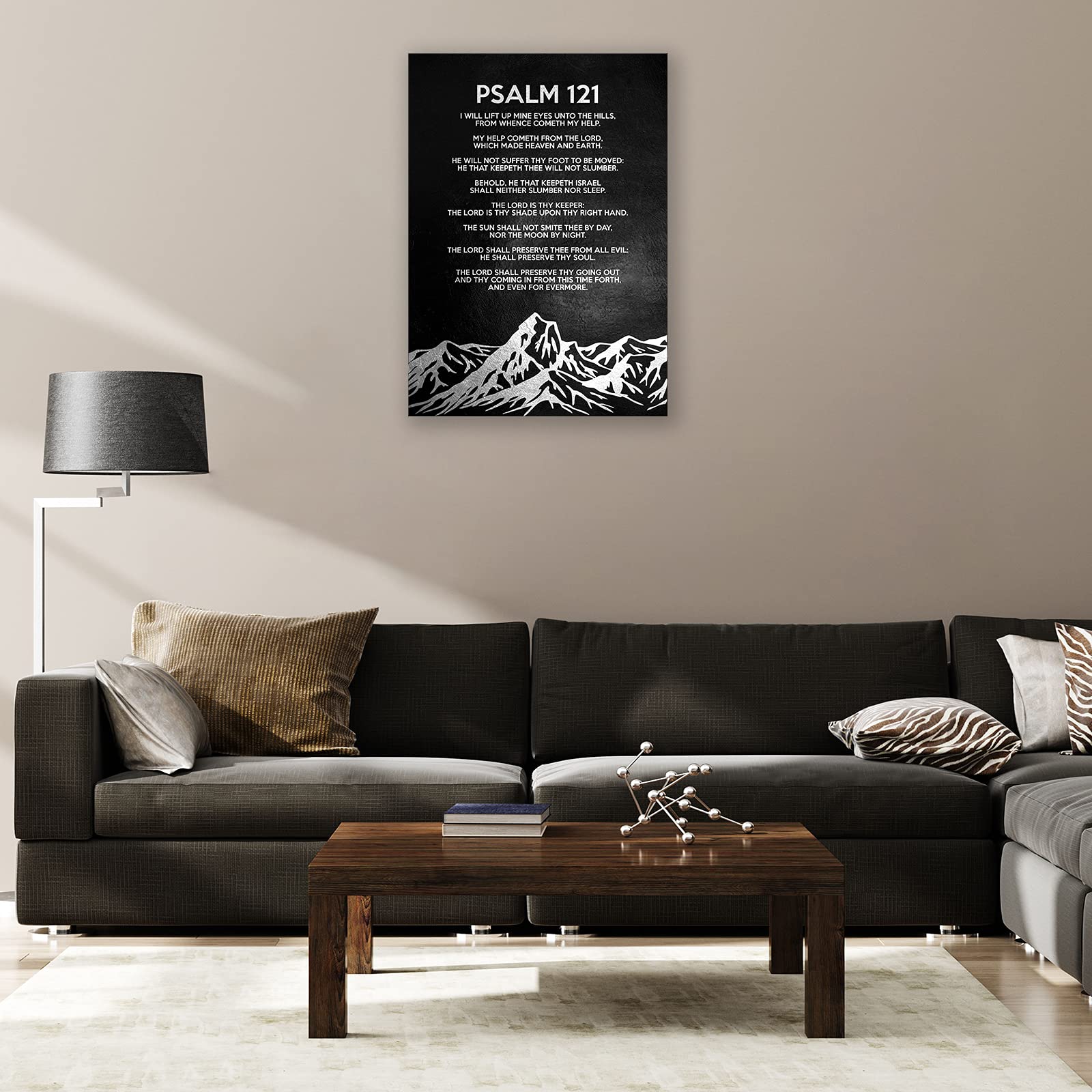 Palma 121 płótno cytaty sztuka ścienna plakat drukowane zdjęcia inspirująca dekoracja 'I Will Lift Up Mine Eyess' czarna grafika nowoczesny obraz do salonu oprawiony 16 x 24 cale (40 x 60 cm)