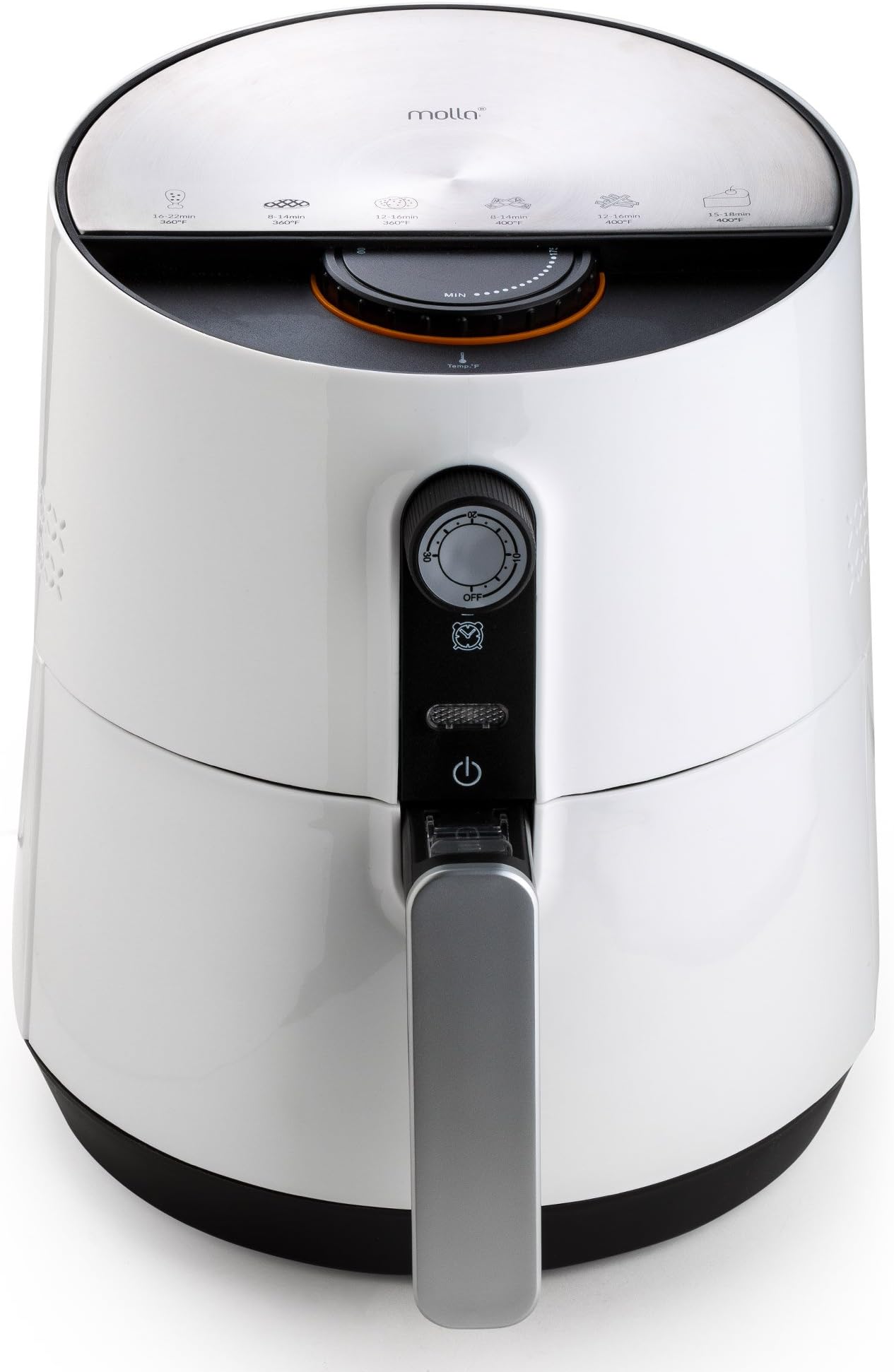 Molla AirSmart Air Fryer, 2.6L in Elegant White with Accessories and Gourmet Recipe Booklet