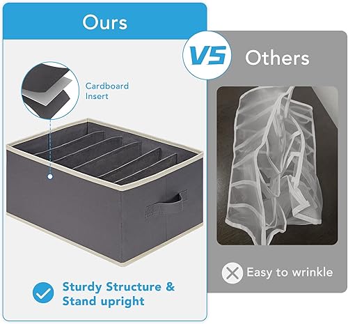 Miniatura 3 de Baesyhom 6 organizadores de ropa de armario de tamaño grande 6 rejillas para pantalones jeans suéteres camisetas vestidos apilables cajones