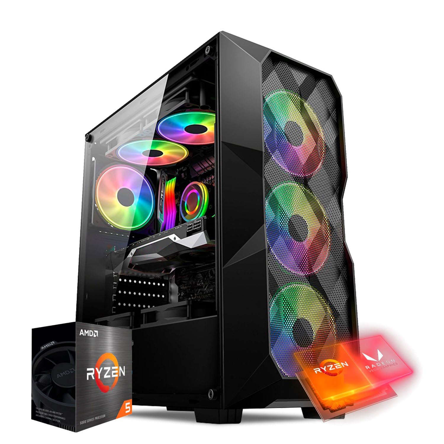 自作PC/Ryzen5 5600G/m.2SSD1T/DDR4 3200 16g PC GAMER RYZEN 5 5600GT, 16GB DDR4 3200MHZ, SSD M.2 NVME 500GB