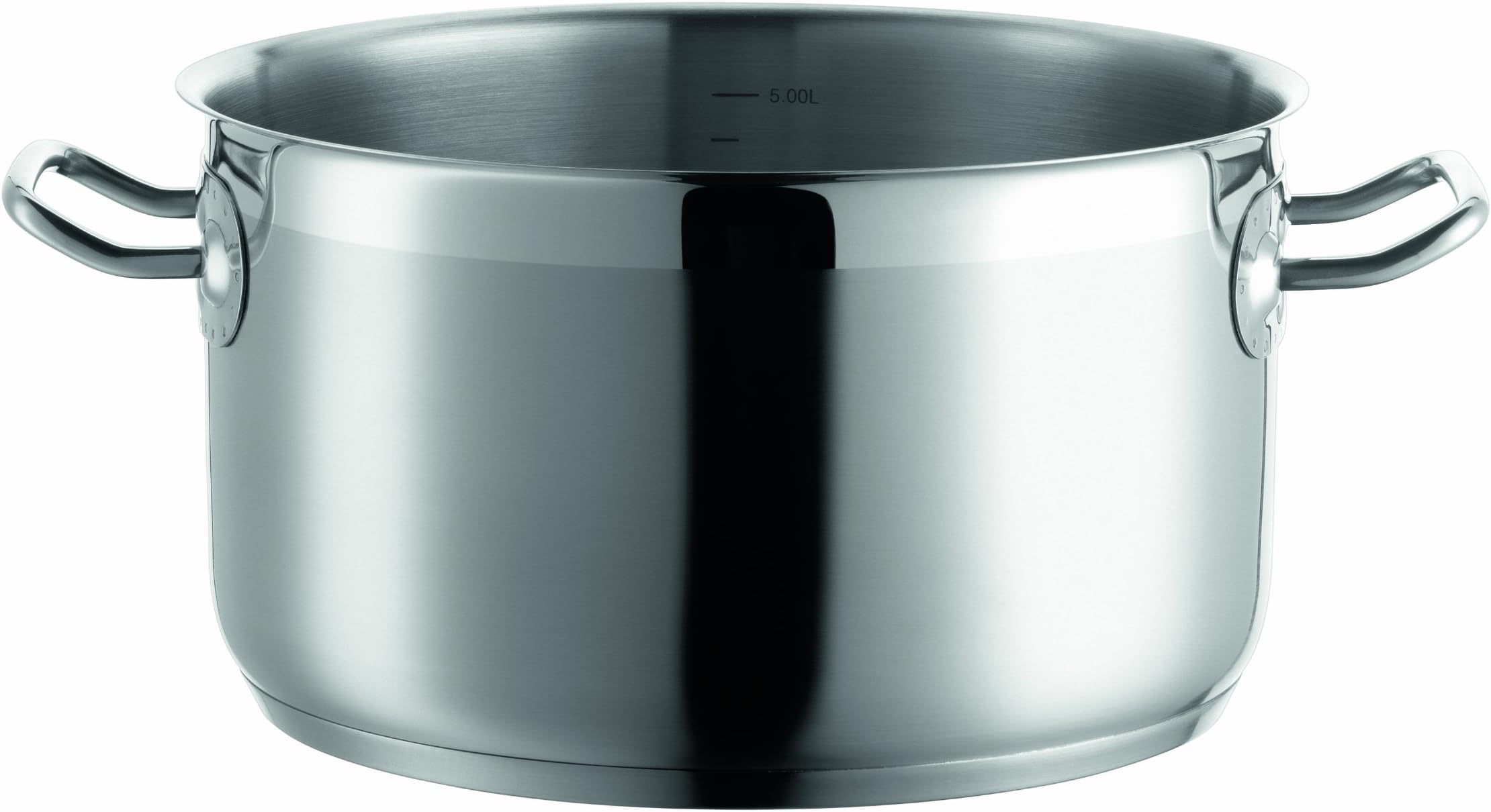 Domestic Professional 811013 Professional Meat Pot 24 cm 18/10 Stainless Steel / 0.7 mm / Induction / Litre Scale
