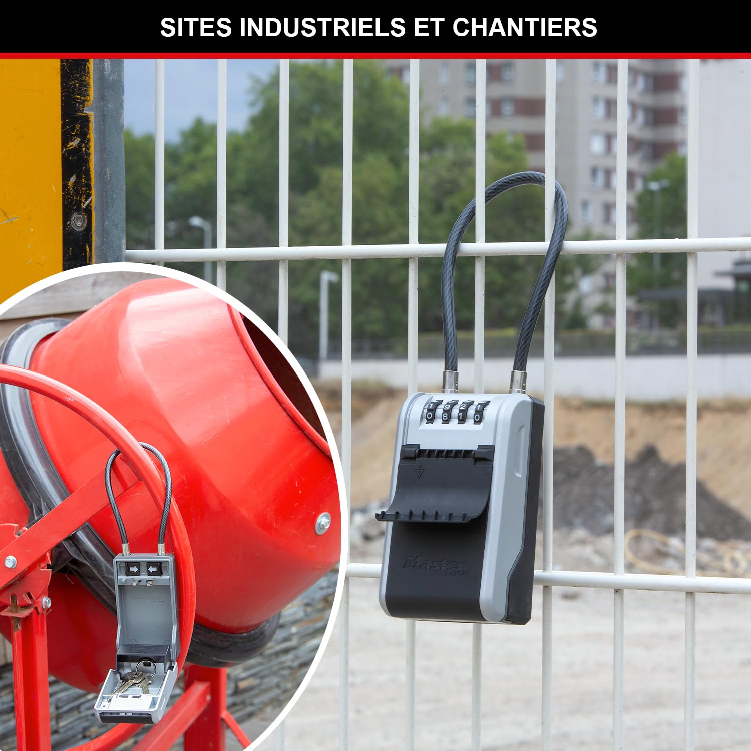 Master Lock Boite a clefs nouveau design, à Anse Flexible, Large Capacité, Haute Sécurité, Extérieur, 19.6 x 7.6 x 5.6 cm