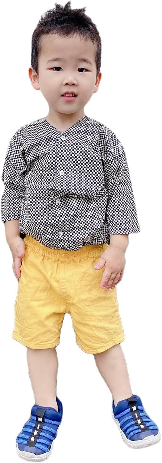 鯉口シャツ 市松 子供 大人 【田巻屋オリジナル】