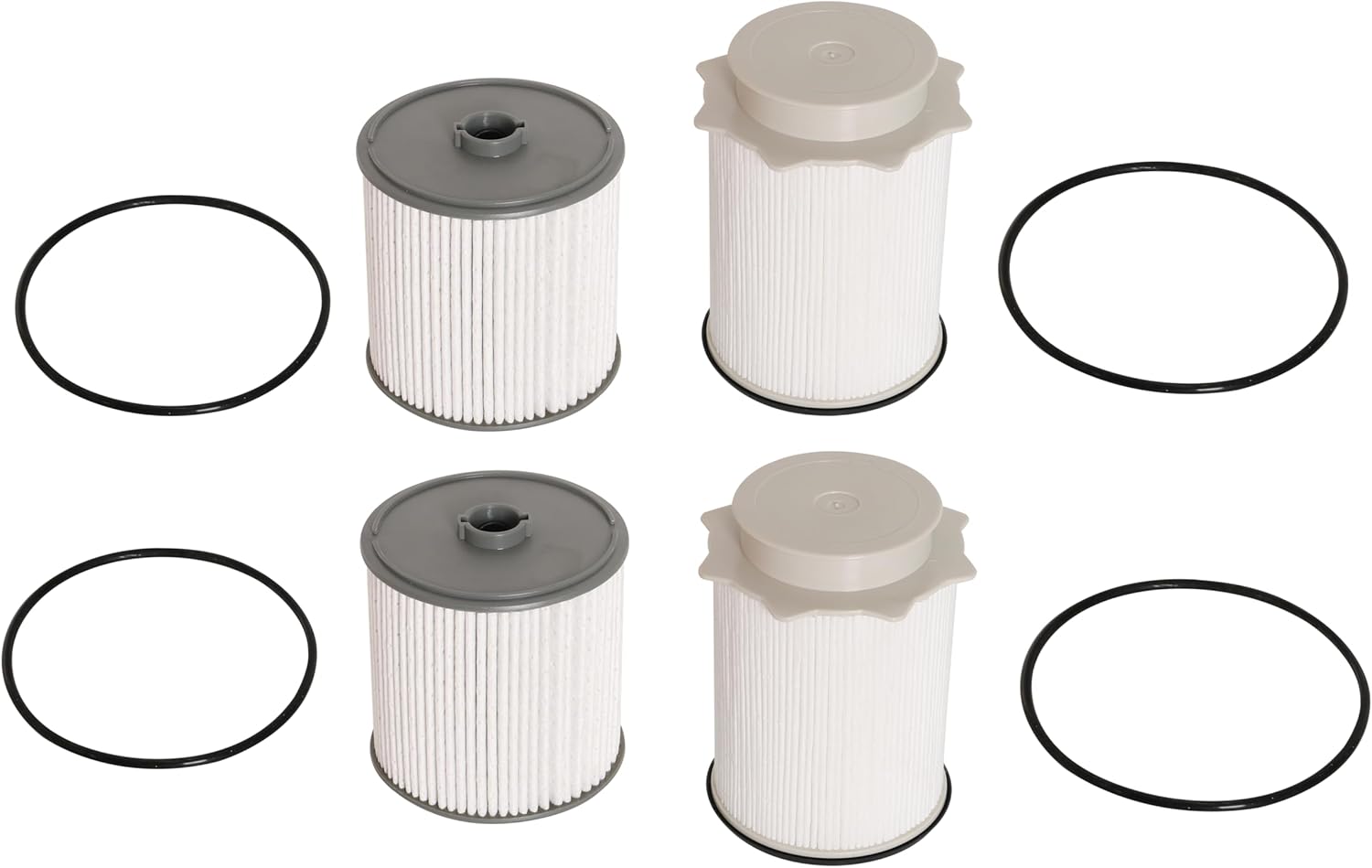 4PCS Fuel Filter Kit Fit for Ram 2500 3500 4500 5500 6.7L for Cummins Diesel Engines 2019-2023, Fuel Filter Water Separator Kit Replace# 68157291AA, 68065608AA, 68436631AA, 680616344AA