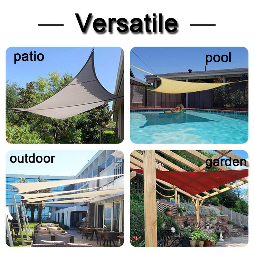 Vela parasole rettangolare,Tenda parasole da esterno | Tenda a Vela Protezione 95% Raggi , Impermeabile Vele Parasole Protezione UV per Esterno, Giardino e Terrazza, Piscina