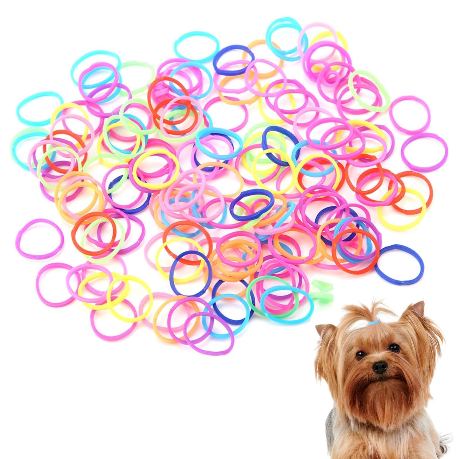 10 paczek gumki dla psów, bardzo elastyczne Coloful mini gumki opaski do włosów dla psów DIY pielęgnacja psów akcesoria do włosów dla małych psów Yorkie Pudel Dog