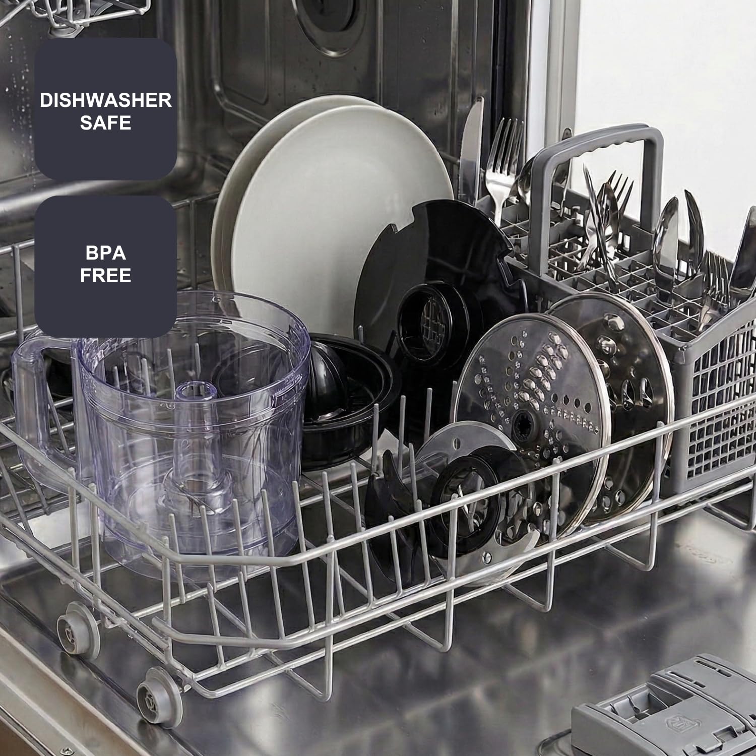 BLACK+DECKER – Procesador De Alimentos BXFPA1200E | 1200W | Jarra 1.5L | 2 Velocidades + Turbo | +8 Accesorios | Inox Antihuellas | Cuchillas Y Discos INOX | BPA Free | Antideslizante