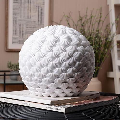 Miniatura 3 de HAUCOZE Estatua de conchas decoración océano escultura artes regalos modernos figura poliresina 8.3 pulgadas