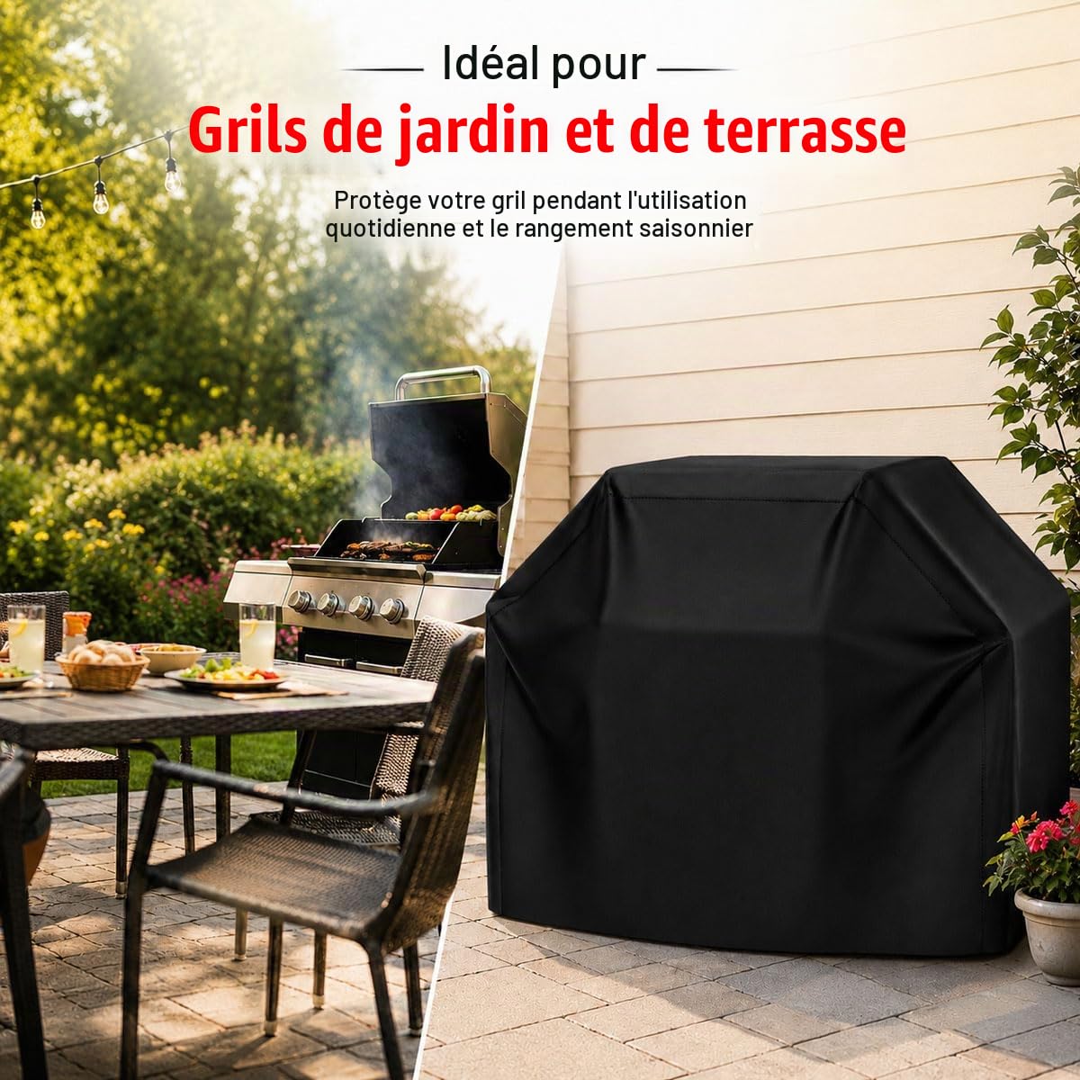 Housse Barbecue pour Weber Spirit E-425 2025 2026+,Imperméable 210D Oxford Anti UV,Housse BBQ avec Sangles Coupe-Vent et Aération,pour Extérieur