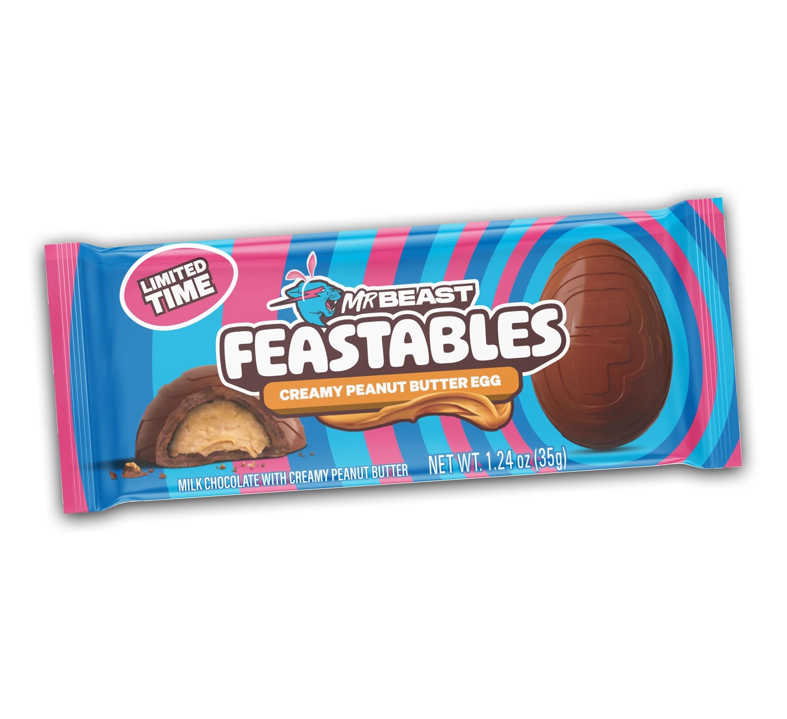 Mr.Beast Feastables Creamy Peanut Butter Egg, Limited Time Milk Chocolate, 35gm