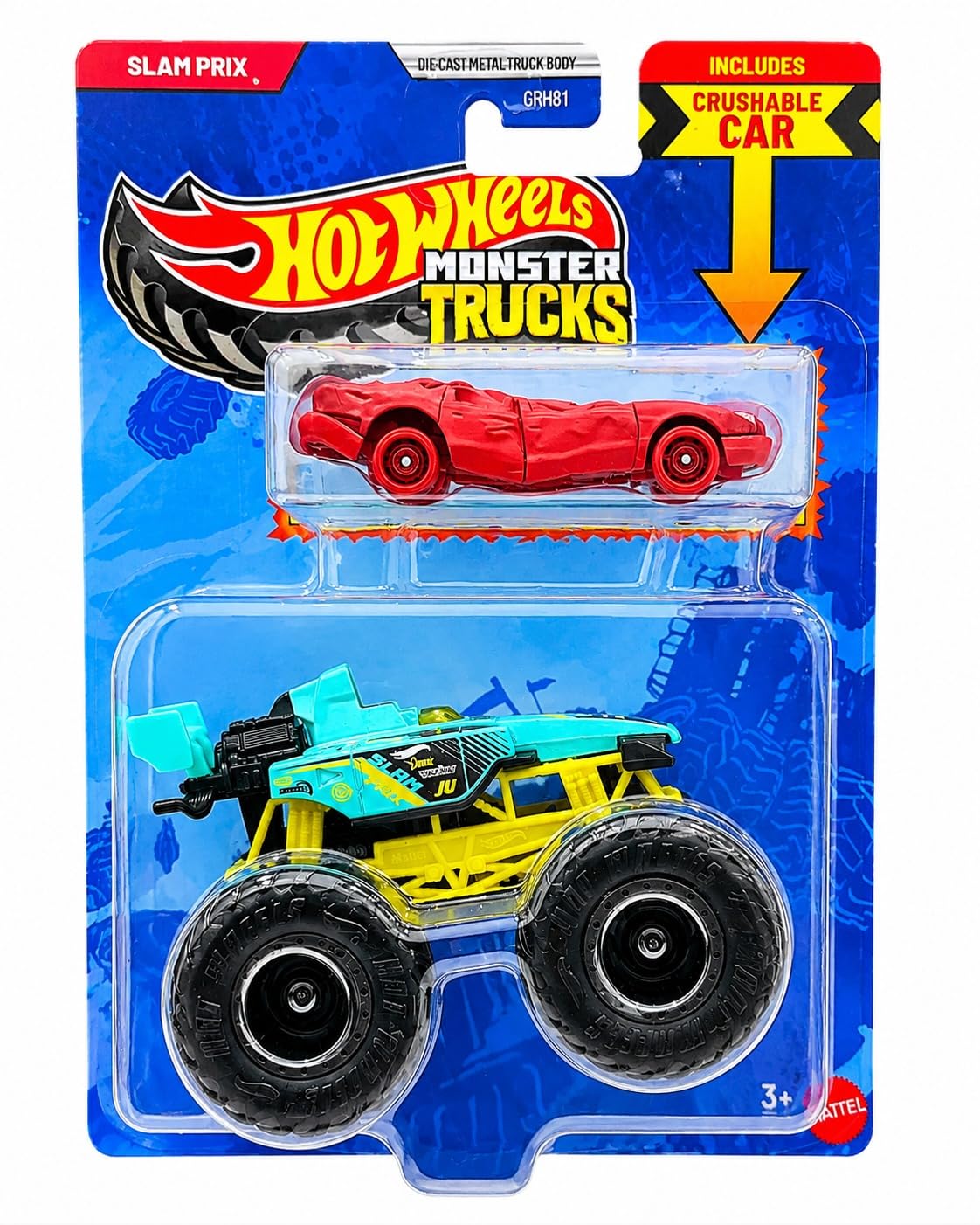 Hot Wheels Monster Trucks Promo 6, 1:64 Scale Die-Cast Monster Truck & 1:64 Car, Set of 2-image-19