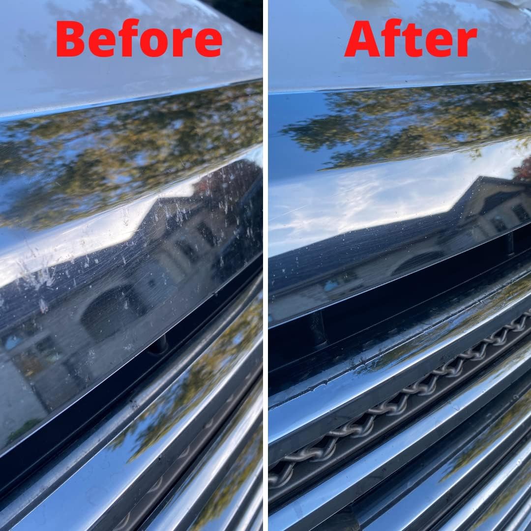 Car Bug Cleaner, Remover & Wash - Spray Bugs, Tar, Bird Poop Off Exterior of Car & Windshield. Remove Black Streaks Without Scratching or Removing Paint. 24 oz bottle w/ Microfiber Cloth
