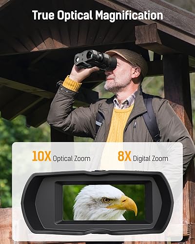 Miniatura 6 de HISION - Binoculares de visión nocturna gafas digitales infrarrojas de visión diurna y nocturna para adultos caza espía luz infrarroja táctica