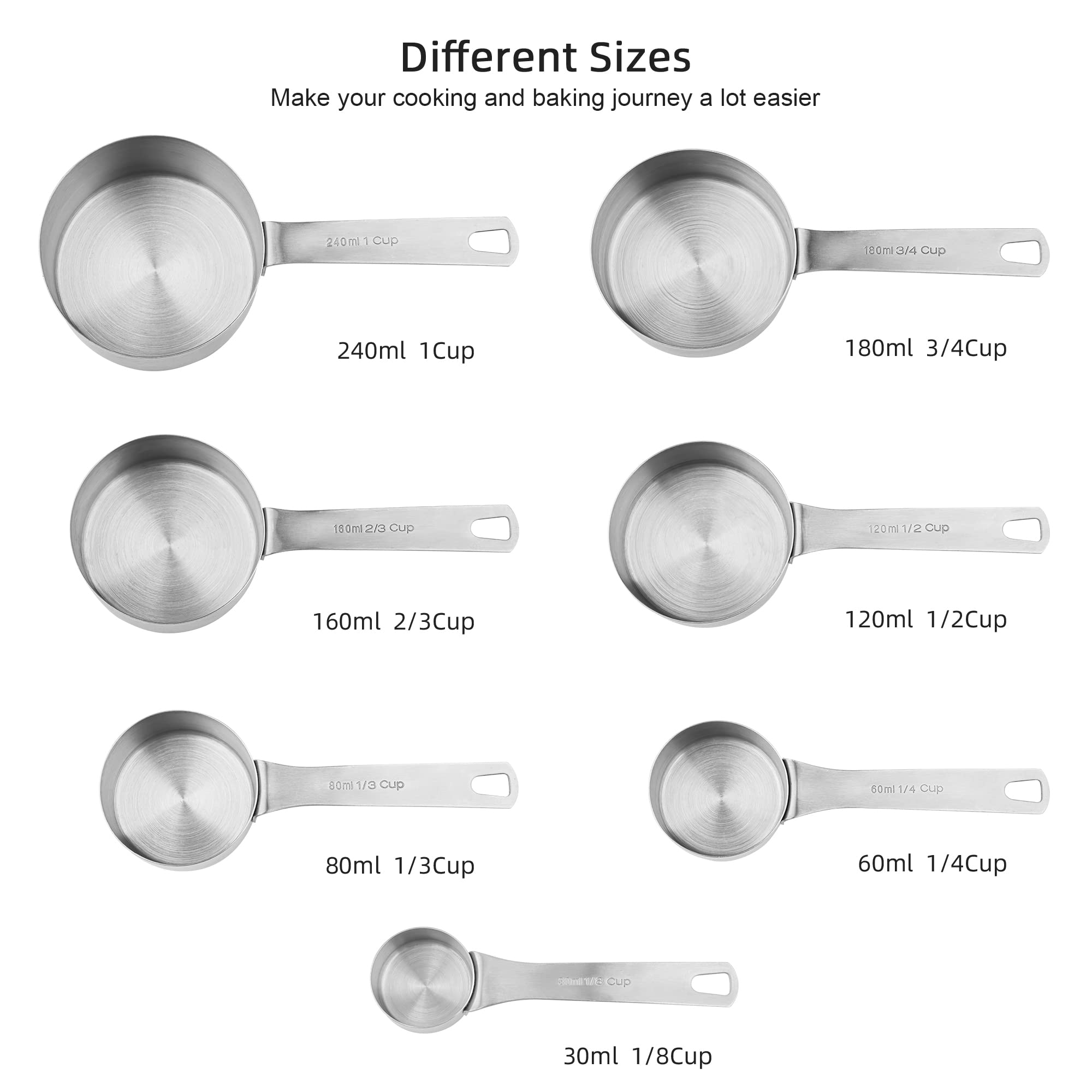 IFFMYJB Copper Measuring Cups And Spoons Set - 18-Piece Stainless Steel Set With Engraved Markings For Baking