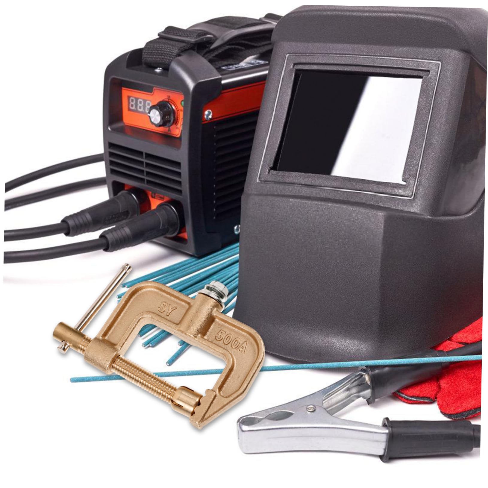 Lurrose 4 Pezzi Welding Ground Bramp saldatura regolabile pinze a pinza MORSETTO saldatrice morsetti per saldatore FORNICA DI WELD rame
