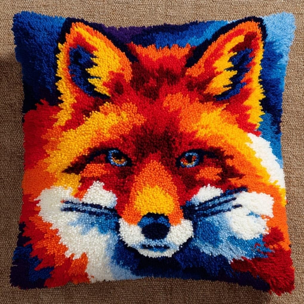 AxiangziK Latch Hook Cushion Kits for Adults,Cute Fox