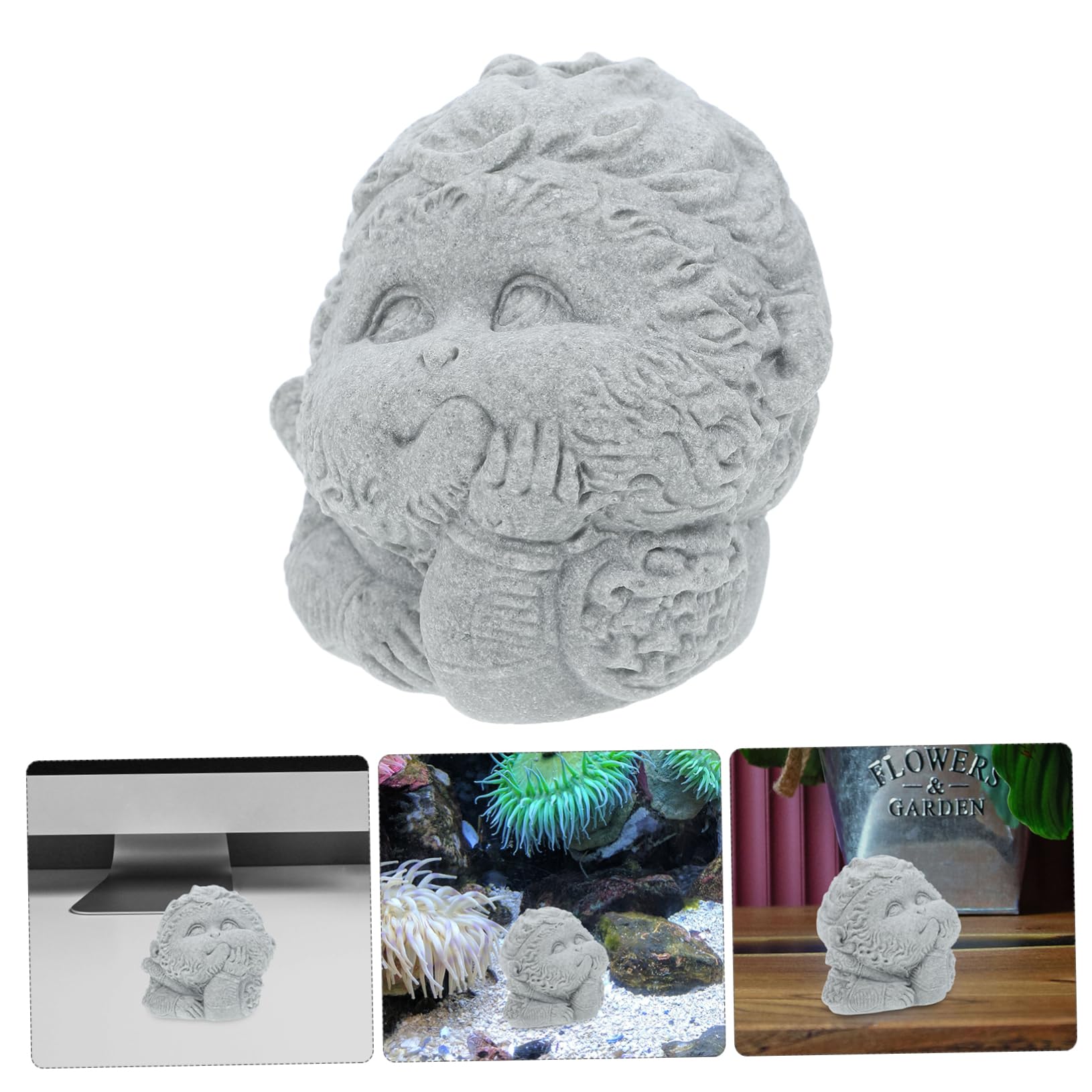 PRETYZOOM 4 Piezas Accesorios de Acuario Mini pequeñas estatuillas decoración del hogar Artificial Buda pequeña decoración del Acuario Decoraciones de Acuario Adorno de Acuario Arenisca Azul