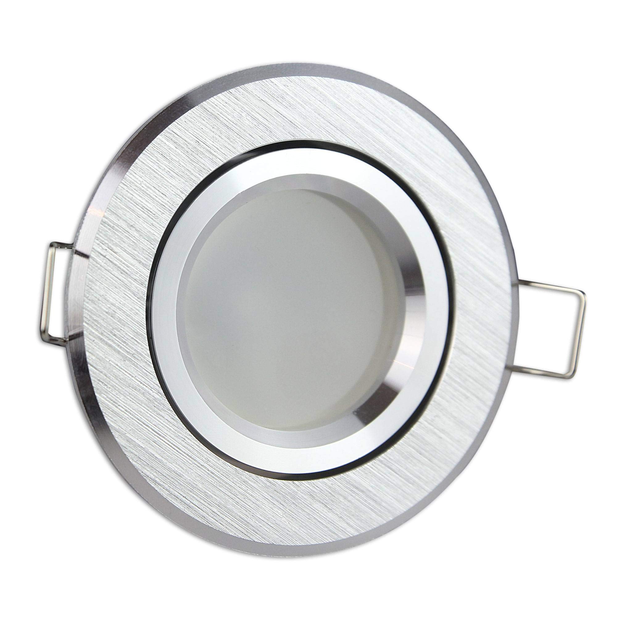 LED Einbaustrahler In Messing – 5W, Schwenkbar, Für 70 Mm Bohrloch, 12V