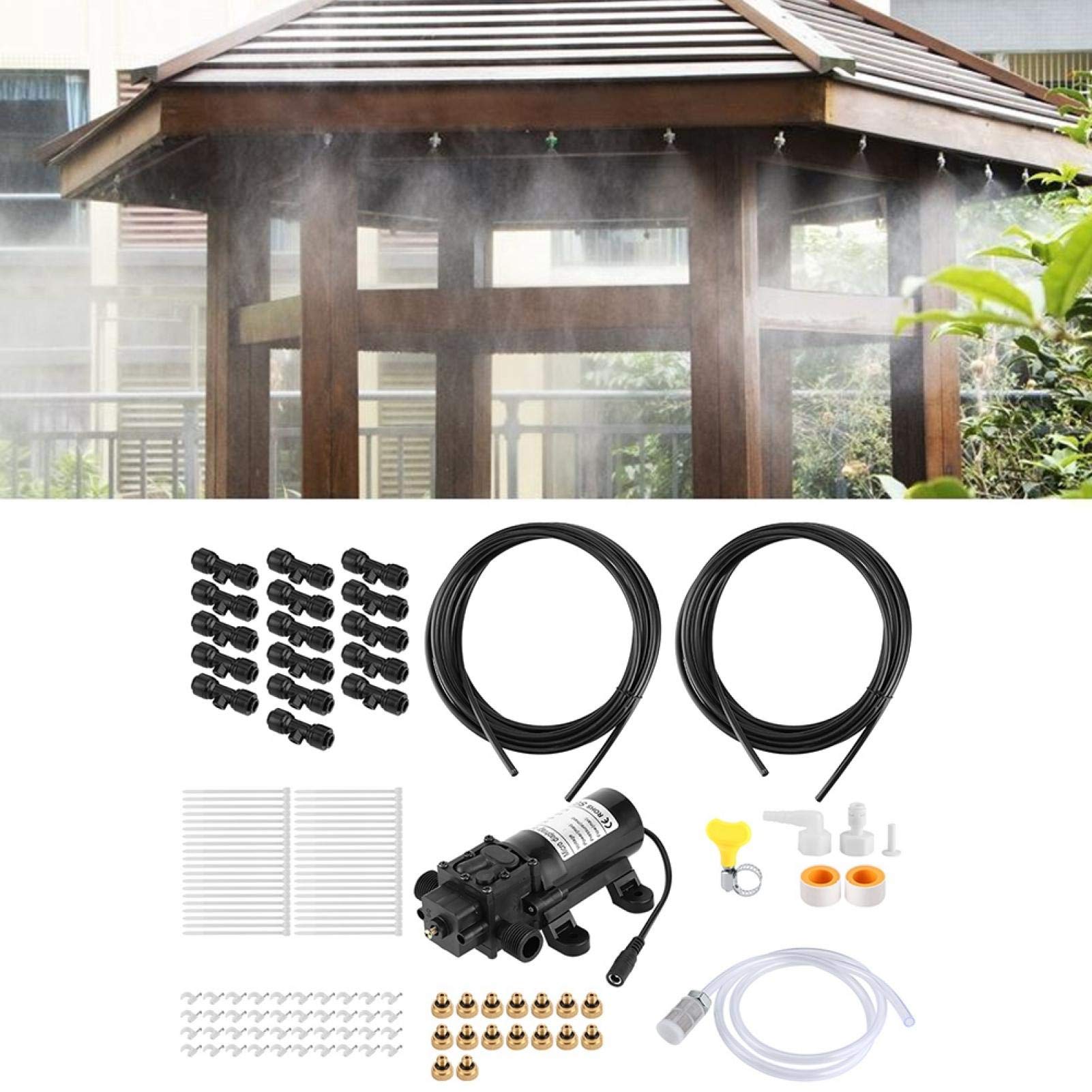 Sistema di nebulizzazione, Sistema di raffreddamento a spruzzo Ugelli Sistema di nebulizzazione Raffreddamento Kit sistema di irrigazione Accessori da giardino Nebulizzatori per terrazze
