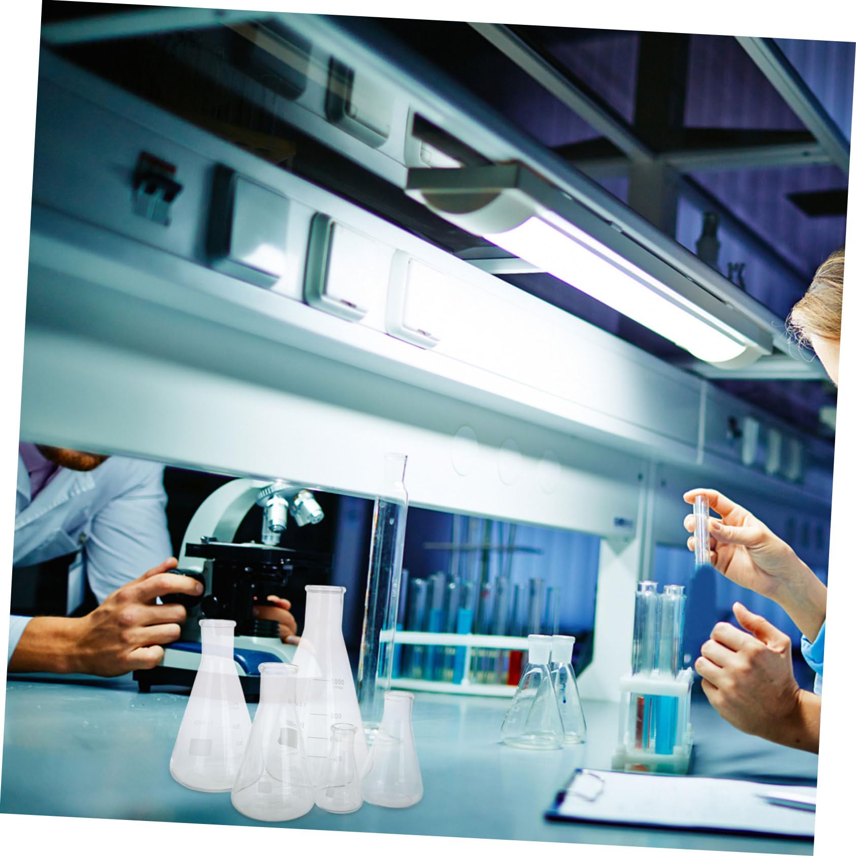 ULTECHNOVO 5piezas Matraces Erlenmeyer De Borosilicato Vidrio Cristalería Científica