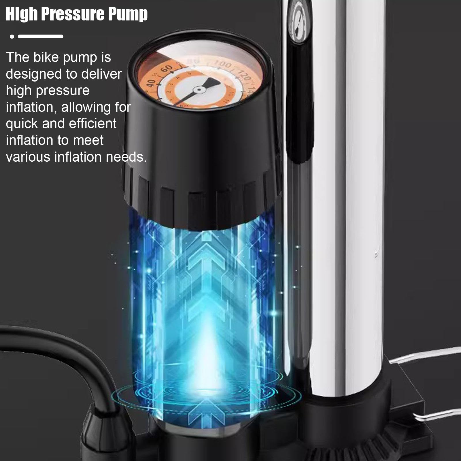 Pompa per Bici - Pompa per Pneumatici da Bicicletta - Pompe Ad Aria Ad Alta Pressione da 160 PSI con Valvola Presta e Schrader per Pneumatici MTB BMX, Palloni, Gonfiabili