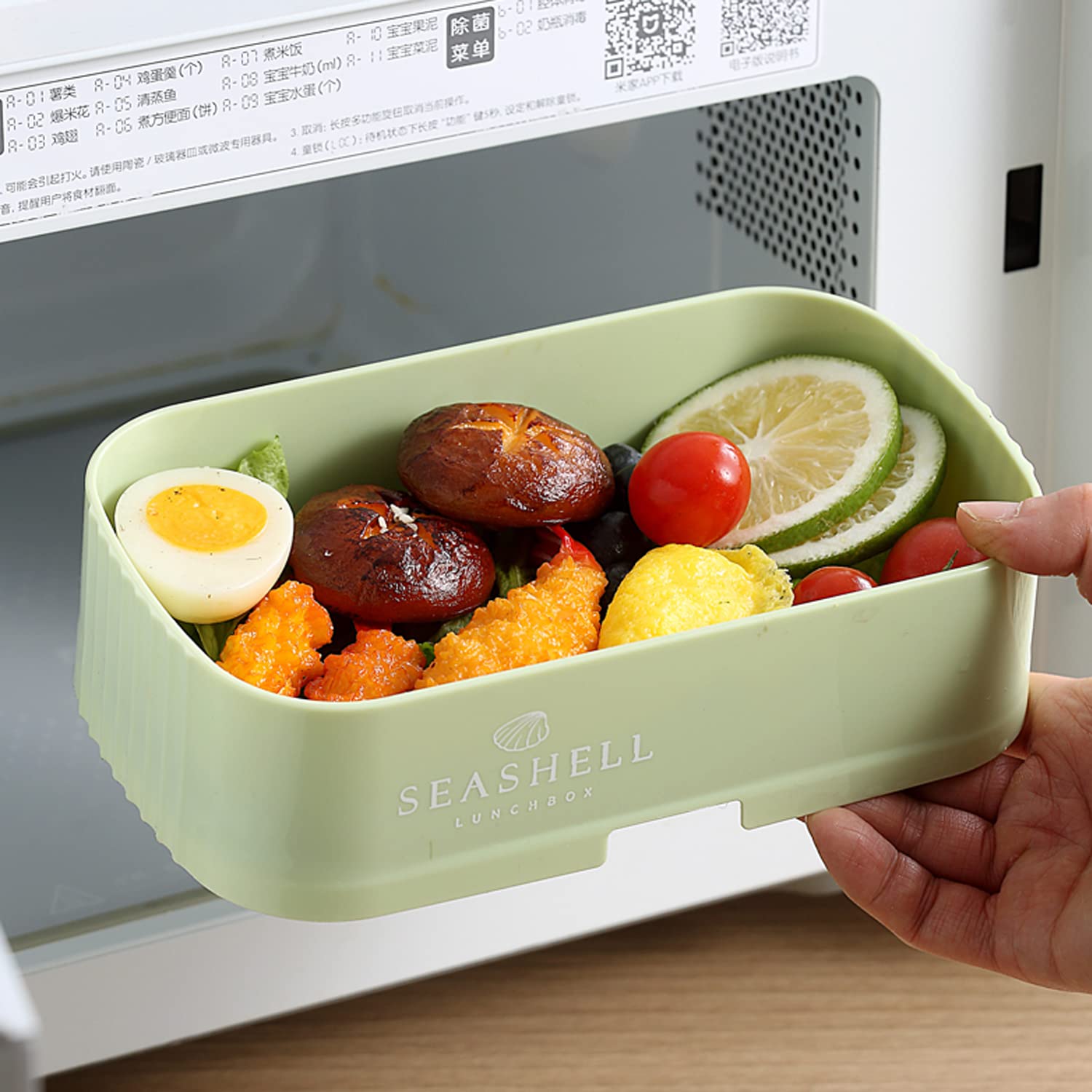WayEee Lunchbox Volwassenen, 2130 ml Bento-lunchbox met grote capaciteit en vakken, 3 lagen lekvrije bentobox voor kantoor, school (grijs