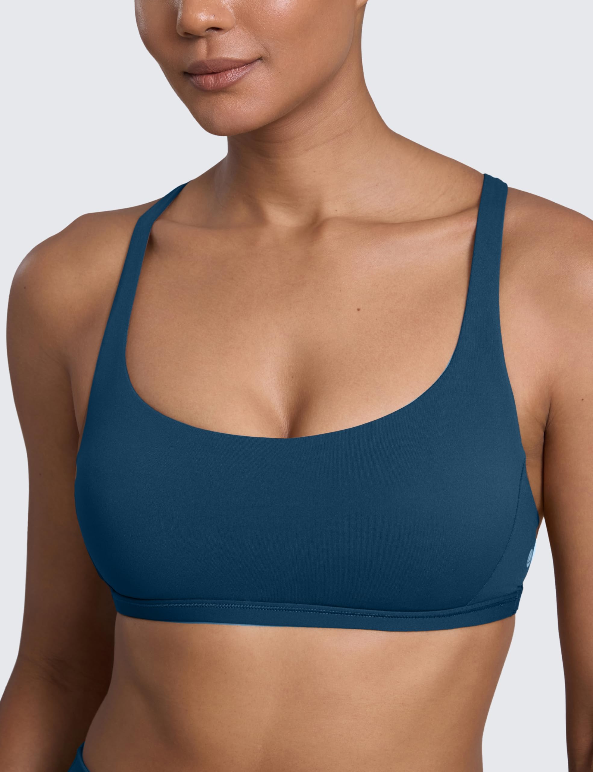 CRZ YOGA Damskie zdejmowane wkładki Top do jogi Cross Strappy Back Gym Sports Bra