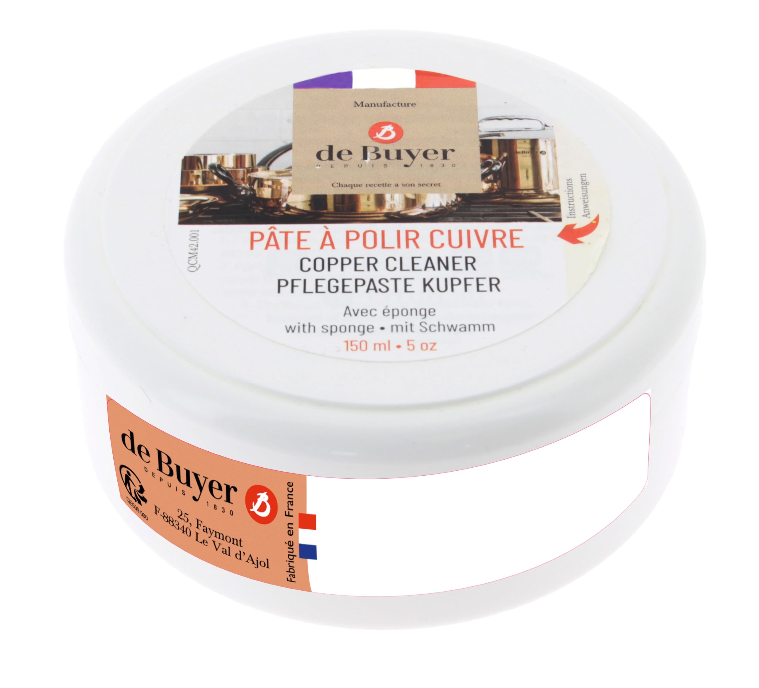 DE BUYER -4200.01N -pate a polir 150 ml pour cuivre