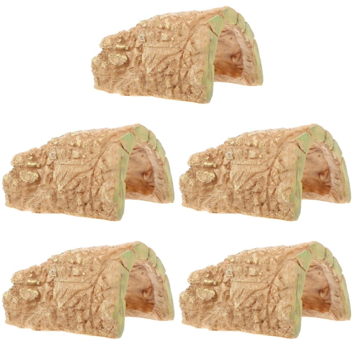 Happyyami 5piezas Escondite Natural para Reptiles De Decoración De Terrario Rampas para Tortugas Accesorio Multi-Funcional para Acuarios y Hábitats De Reptiles