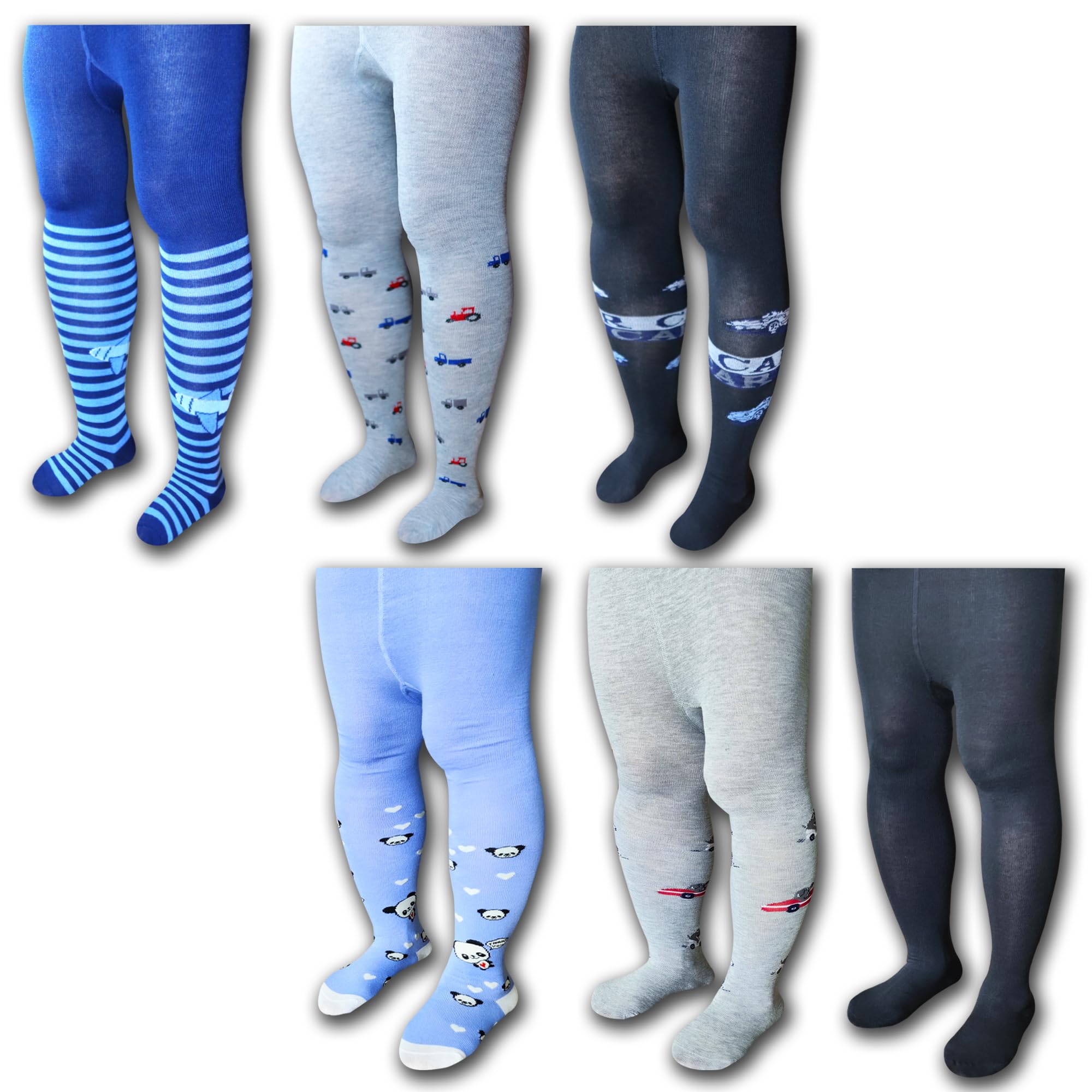 MRCC Lot de 6 collants tricotés pour garçons, collants pour bébé, coton fin tricoté, 12999, 6 pièces modèle 10, 122-128, 6 pièces modèle 10, 122-128