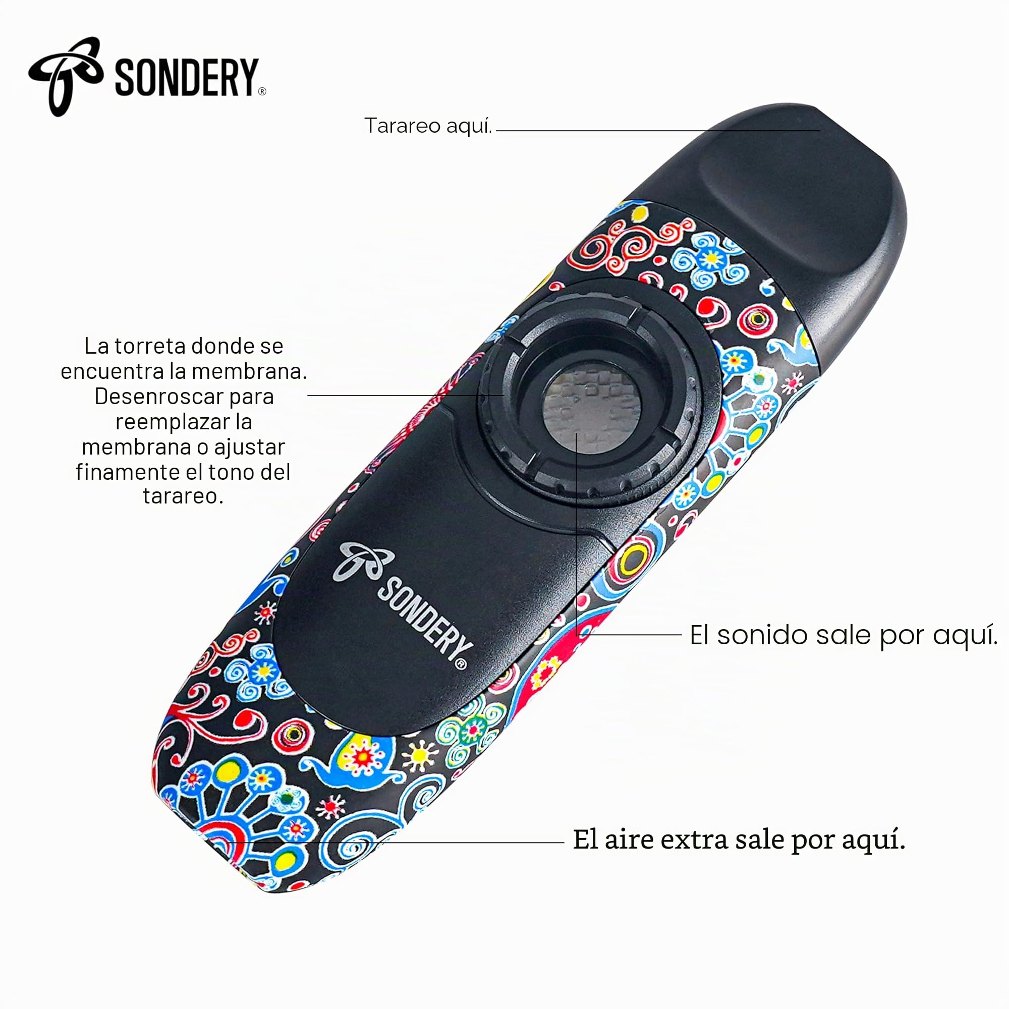 Sondery Instrumento de viento profesional Kazoo con 5 membranas, cordón y bolsa