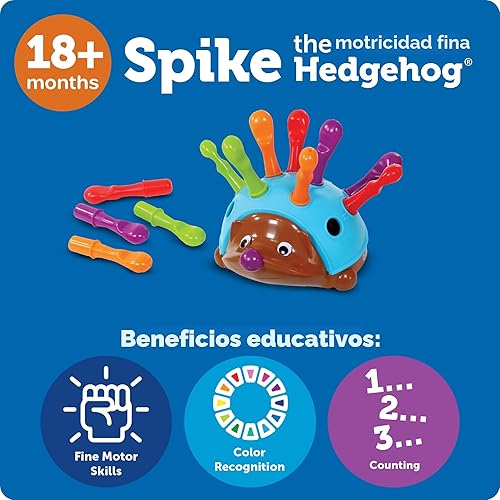 Miniatura 7 de Learning Resources Spike The Fine Motor Hedgehog - Juguetes Montessori para niños pequeños, forma de apilamiento, regalos para niños y niñas