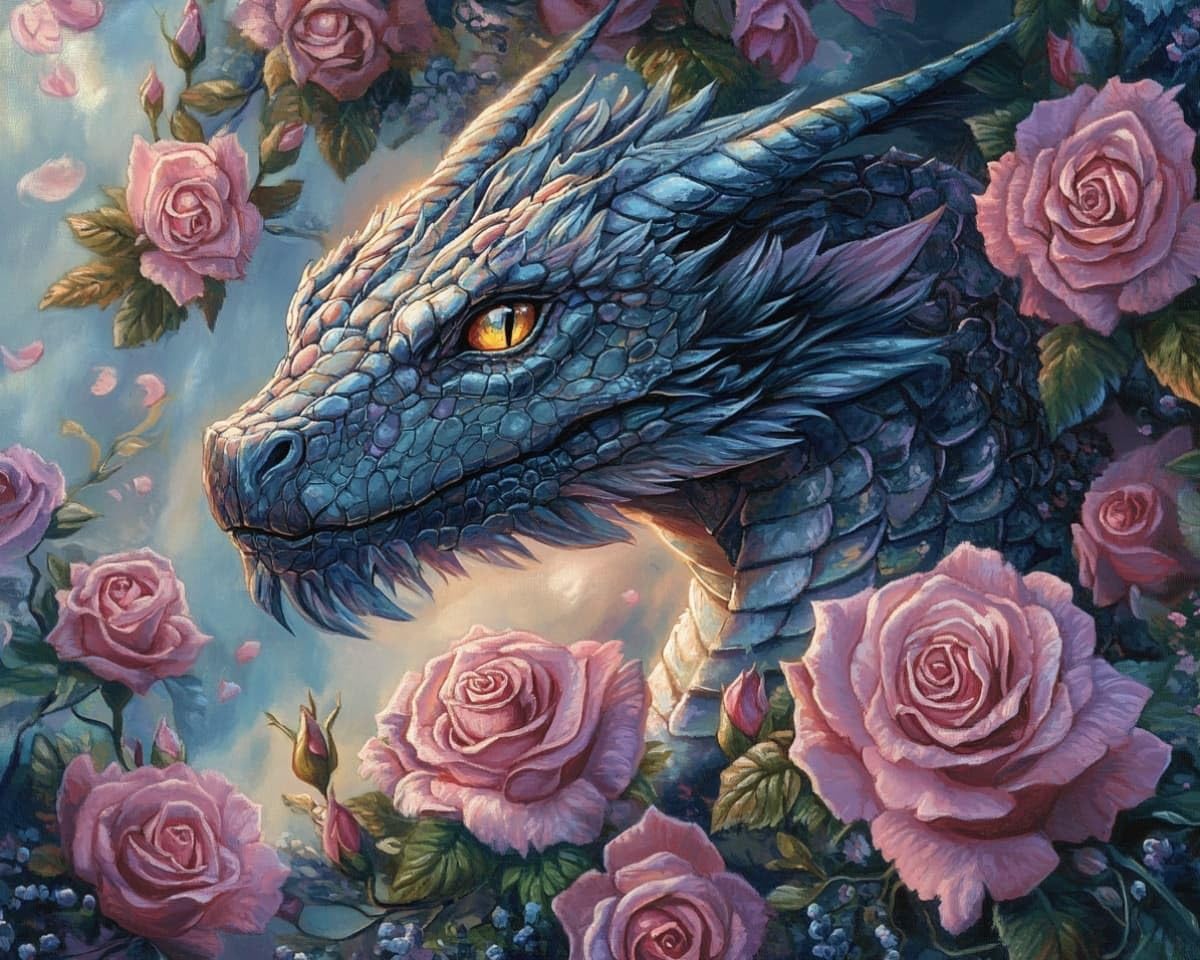 AxiangziK Cross Stitch Kits for Adults 16x20 Inch,Dragons and Flowers 11CT Counted Printed Cross Stitch Kits,Stamped Embroidery for Adults Wall Art Home Decoration 40x50cm