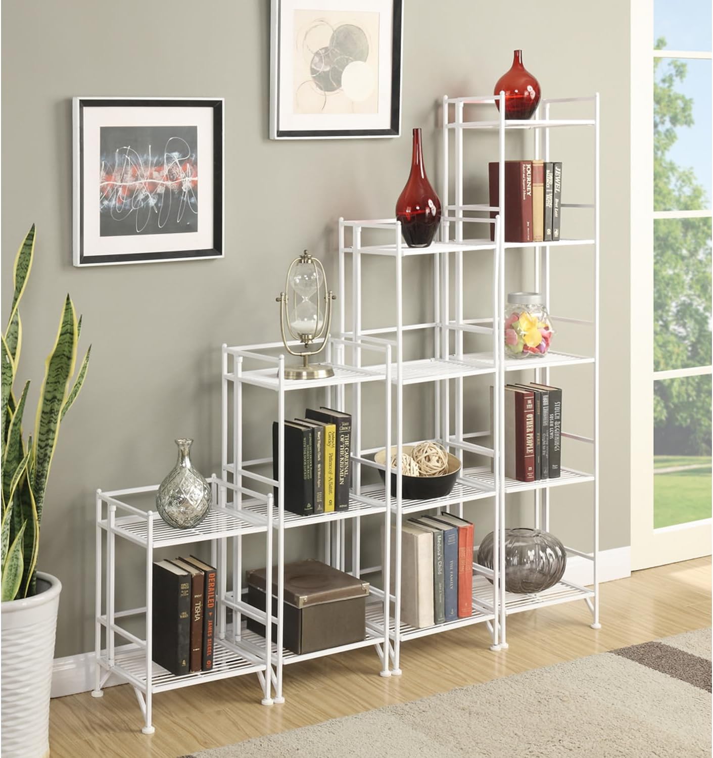 HomeStock Antique Storage Folding Metal Shelf