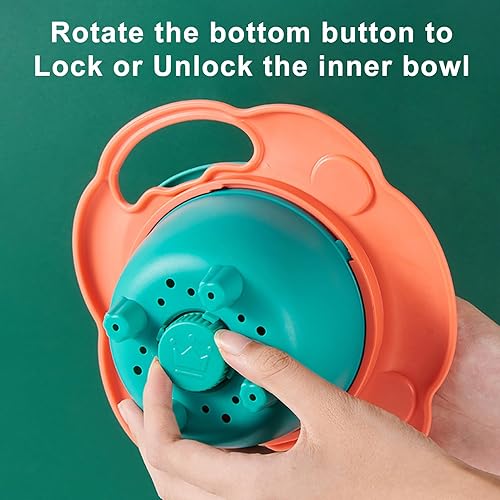 Miniatura 5 de Tazón mágico de giroscopio mejorado con rotación de 360 a prueba de derrames con tapa