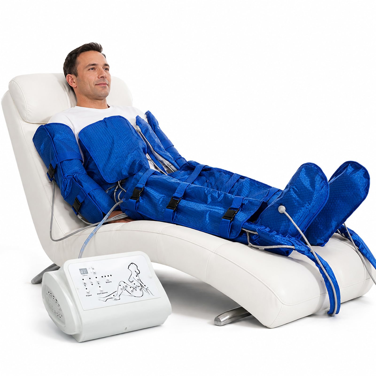 Botas Presoterapia Profesionales, Presoterapia Piernas y Abdomen para Casa | Máquina Profesional con Compresión de Aire para Piernas y Abdomen, Drenaje Linfático, Masaje Ajustable y Uso Cómodo en Casa