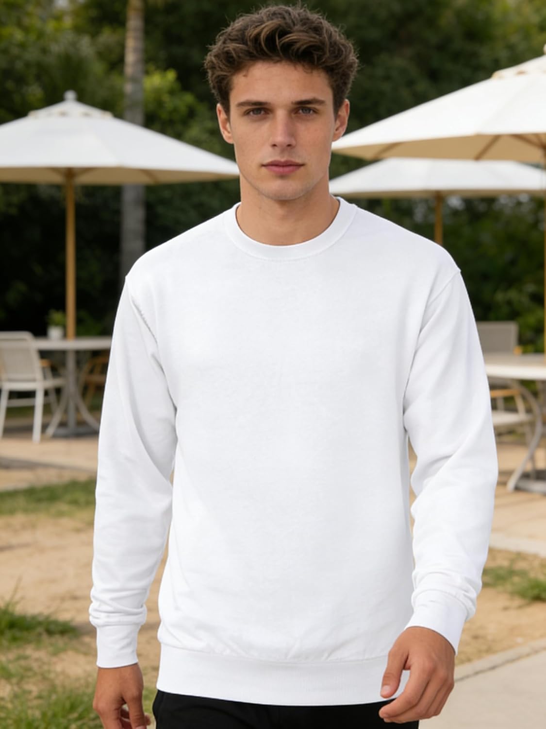 Little Beauty 3 Pack Crewneck Sweatshirts Long Sleeve Pullover Sweatshirts for Men Lightweight Casual Top S-3XL - Image 3