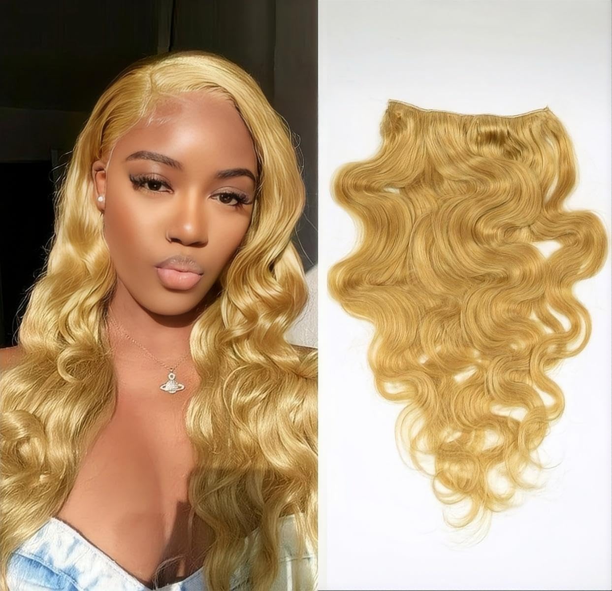 Sexycat Body Wave Hair Extensions Clip in 22 Inch 8Pcs 120g Clip in Hair Extensions Real Human Hair