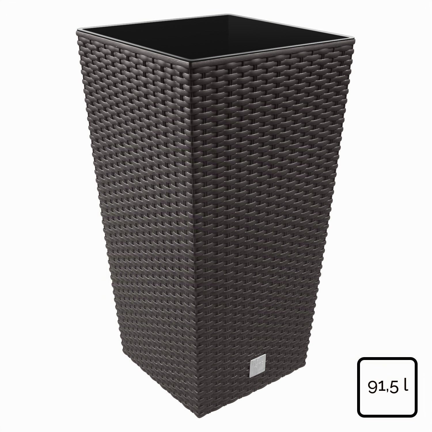 91,5 -Liter -Zeit Pot mit Einsatz 40 x 40 x 75 cm in dunkler Ockerfarbe