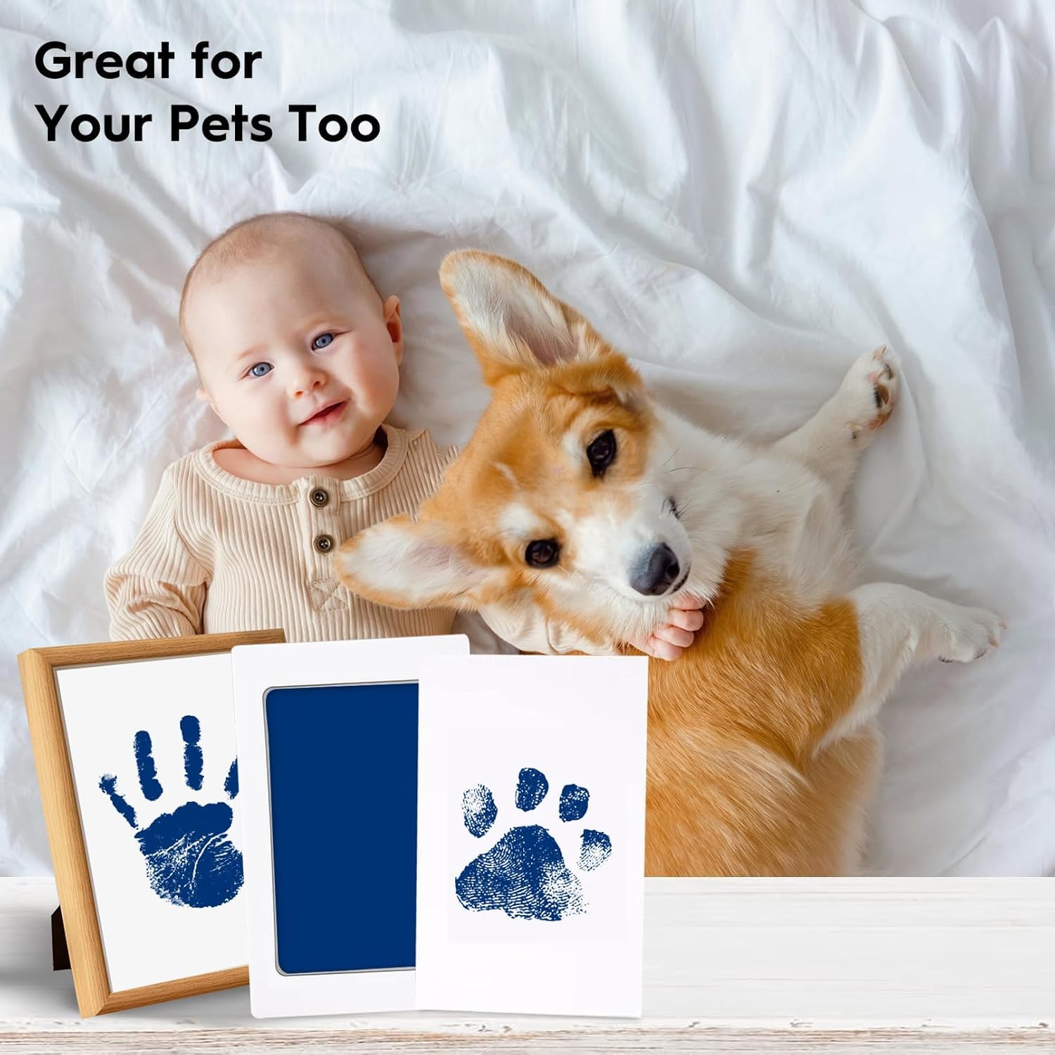 TATUNER Baby Hand and Footprint Kit Inkless - Mess Free Ink Pad, Paw Print Kit for Dogs and Cats, Safe Clean Touch Ink Pads for Newborn Handprints — view 14