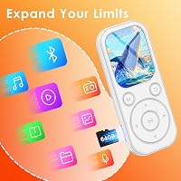 Player MP3 Gueray Bluetooth 64 GB, audiobooks, alb, radio FM, înregistrare, alarmă, video, e-book, imagini, extensibil prin TF până la 128 GB 5
