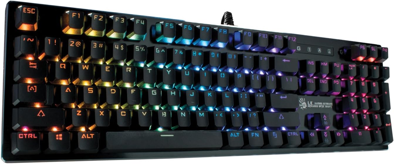Bloody Light Strike RGB Animation Gaming Keyboad US - Black