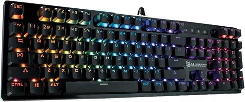 BLOODY Teclado mecánico óptico B820 para juegos con teclas LED RGB retroiluminadas individualmente con cable, 104 teclas estándar, interruptor azul, disponible en Yaxa Guatemala