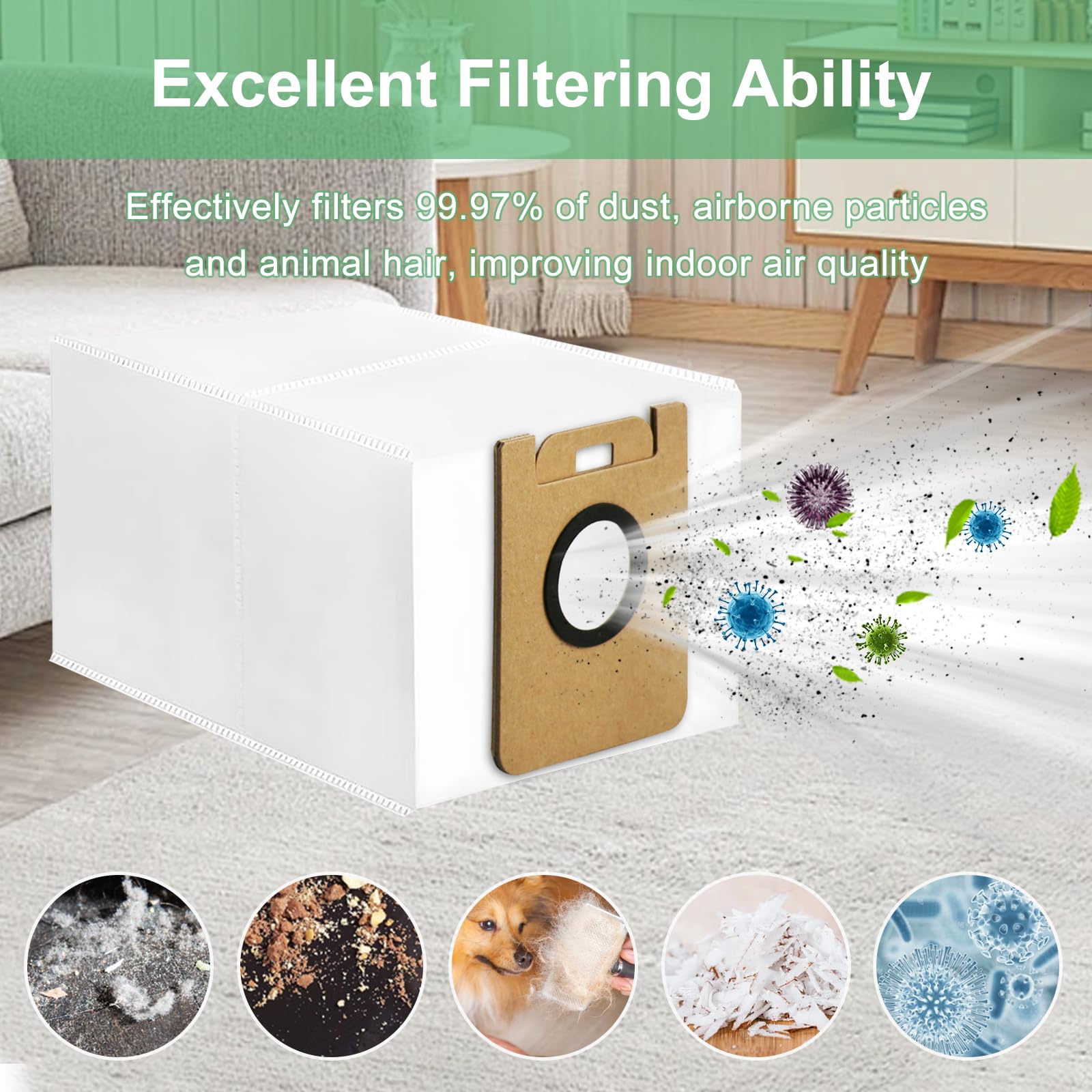 12 Sacchetti Ricambio Per Aspirapolvere Dreame - Compatibili Con D10/L10 - Foto 9