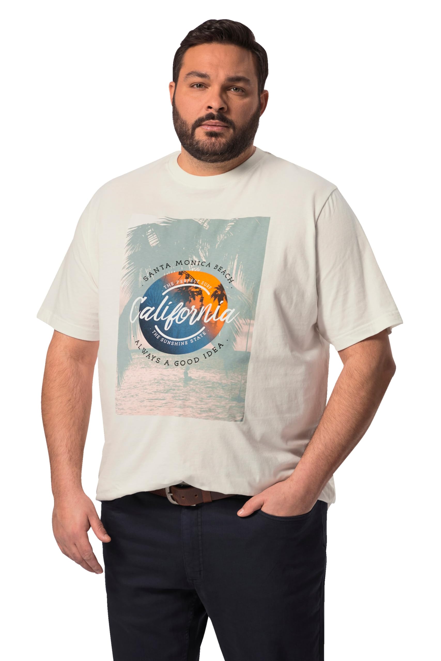 Men Plus Herren große Größen Übergrößen Menswear L-8XL T-Shirt, Halbarm, großer Print 829760