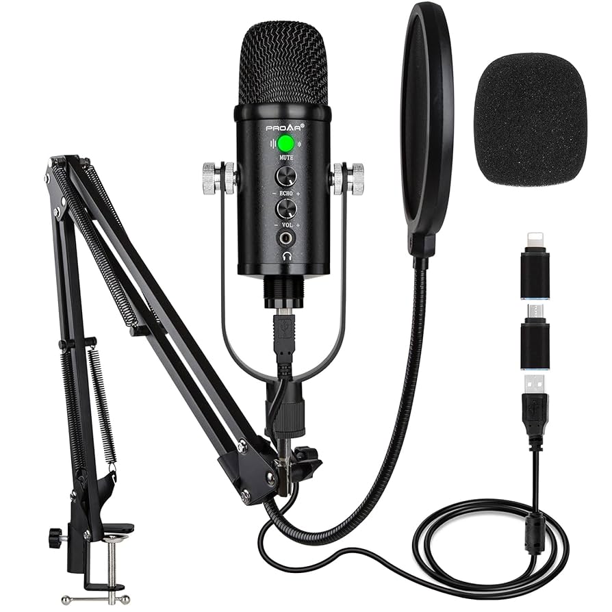 M Amazon.com: USB Condenser Microphone for PC Gaming, Podcast